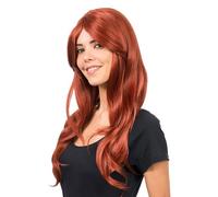 Chaks - Parrucca da donna 68 cm, capelli mossi, con frangia lunga
