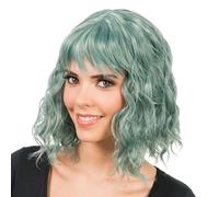 Chaks - Parrucca da donna a caschetto con frangia, mossa, 35 cm per cosplay