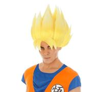 Chaks - Parrucca di Goku Super Saiyan, accessorio per costume anime | Accessori ufficiali Dragon Ball, acconciatura gialla a spuntoni, accessorio per costumi di Carnevale e cosplay