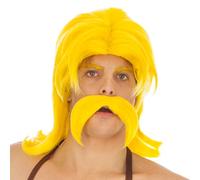 CHAKS Parrucca e Baffi Automatix Asterix e Obelix Adulto - Giallo - Taglia Unica