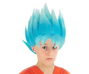 Chaks - Parrucca Goku Super Saiyan God, Dragon Ball, accessorio per costume per Carnevale, Halloween e fan degli anime