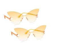 Chaks - Set da 2 occhiali da donna a farfalla con lenti colorate