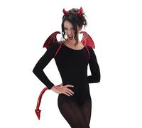 Chaks - Set di accessori per costume da diavolo, corna, ali e coda