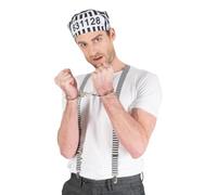 Chaks - Set di accessori "prigione" con cappello, bretelle e manette