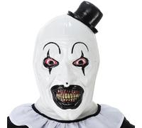 Chaks - Terrifier Art the Clown Mask, accessorio per costumi di Halloween, maschera horror a testa intera in lattice per cosplay di carnevale