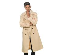 Chaks - Trench per adulti, beige, classico cappotto da detective, ispettore, per carnevale, festa a tema