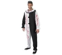 Chaks - Tuta da Terrifier Art the Clown, look horror bicolore bianco e nero, tuta per costume di Halloween