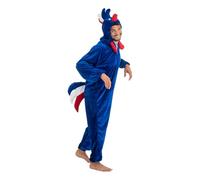 Chaks - Tutina con gallo francese, costume da tifoso blu, bianco e rosso