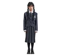 Chaks - Uniforme scolastica del mercoledì, costume a 3 pezzi per bambini, in nero e grigio, vestito per Halloween e carnevale