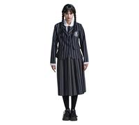 Chaks - Uniforme scolastica del mercoledì, costume a 3 pezzi per adulti, in nero e grigio, vestito per Halloween e carnevale