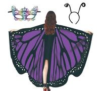 Châle Ailes de Papillon - Écharpe Légère Fantaisie | Cape Costume Papillons Colorée Voile Doux Confortable | Châles Papillones - Accessoire Déguisement Festival Danse Spectacle