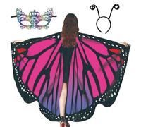 Châle Ailes de Papillon - Écharpe Légère Fantaisie | Cape Costume Papillons Colorée Voile Doux Confortable | Châles Papillones - Accessoire Déguisement Festival Danse Spectacle