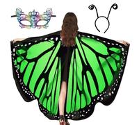 Châle Ailes de Papillon - Écharpe Légère Fantaisie | Cape Costume Papillons Colorée Voile Doux Confortable | Châles Papillones - Accessoire Déguisement Festival Danse Spectacle