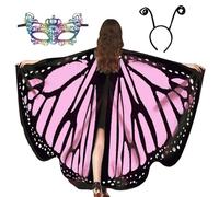 Châle Ailes de Papillon - Écharpe Légère Fantaisie | Cape Costume Papillons Colorée Voile Doux Confortable | Châles Papillones - Accessoire Déguisement Festival Danse Spectacle