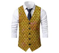 Chaleco con estampado de carnaval, elegante, sin mangas, para festivales, fiestas, ropa informal, diseño ligero y cómodo.#G