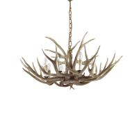 Sospensione Rustica-Country Chalet Metallo Beige 8 Luci E14