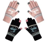 Chalier Fashion 2 Paia Guanti Touch Screen Donna, Guanti Invernali Termici a Maglia