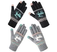 Chalier Fashion 2 Paia Guanti Touch Screen Donna, Guanti Invernali Termici a Maglia