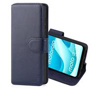 CHALK & HIDE - Custodia a Portafoglio in Pelle Vera per Motorola Moto G60S, Case Realizzato in Pelle Premium con Diversi Comparti, Chiusura Magnetica e Supporto Integrato - Blu Navy