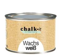 chalk-it Cera per mobili, 400 ml, colore bianco, per la cura dei mobili, per la cura dei mobili, protezione del legno, con finitura in cera d'api, stile vintage, shabby chic