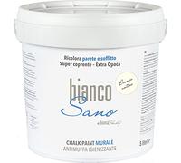 Chalk Paint ANTIMUFFA IGIENIZZANTE specifica per PARETI biancoSano Bianco Antico - Ricolora e sanifica il tuo ambiente (5 Litri)