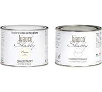 CHALK PAINT Bianco Antico & CERA NEUTRA - Pittura Shabby Chic (500 ml) + Cera Professionale (500 ml)