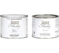 CHALK PAINT Bianco Ghiaccio & CERA NEUTRA Pittura Shabby Chic (500 ml) + Cera Professionale (500 ml)