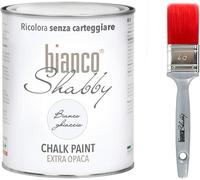 CHALK PAINT Bianco Ghiaccio & PENNELLO Pittura Shabby Chic Vintage EXTRA OPACA