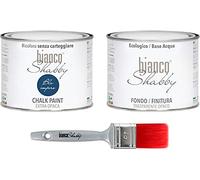 CHALK PAINT Blu Impero & FINITURA + PENNELLO - Pittura Shabby Chic EXTRA OPACA (500 ml) + Finitura Trasparente Opaco (500 ml) + 1 Pennello Pro 40 mm