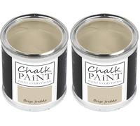 CHALK PAINT EVERYTHING Beige Freddo 250 ml - SENZA CARTEGGIARE Colora Facilmente Tutti i Materiali (Confezione da 2)