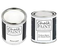 CHALK PAINT EVERYTHING Bianco Gesso & FINITURA - Kit Pronto Vernicia e Proteggi (250 ml + 250 ml)