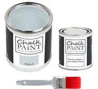 CHALK PAINT EVERYTHING Elefante & FINITURA + PENNELLO - Kit Pronto Vernicia e Proteggi (750 ml Colore + 250 ml Finitura + Pennello Professionale 40 mm)