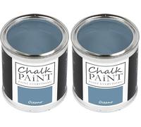 CHALK PAINT EVERYTHING Oceano 250 ml - SENZA CARTEGGIARE Colora Facilmente Tutti i Materiali (Confezione da 2)
