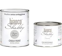 CHALK PAINT Grigio Polvere & CERA NEUTRA - Pittura Shabby Chic (1 Litro) + Cera Professionale (500 ml)