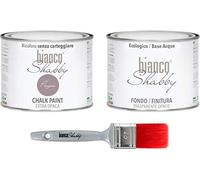 CHALK PAINT Prugna & FINITURA + PENNELLO - Pittura Shabby Chic EXTRA OPACA (500 ml) + Finitura Trasparente Opaco (500 ml) + 1 Pennello Pro 40 mm