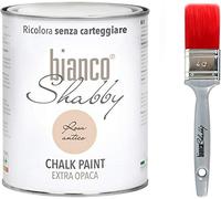 CHALK PAINT Rosa Antico & PENNELLO - Pittura Shabby Chic Vintage EXTRA OPACA (1 Litro) + Pennello Professionale (40 mm)