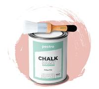 Chalk Paint Vernice a Gesso 750ml + Pennello Tondo in Legno Pack - Pittura per Mobili Senza Carteggiare - Chalk Paint Bianco e Colori per legno PECTRO - Efetto Polvere (ROSA ANTICO)