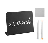 Chalkboard Sign - 15 Pieces Food Chalk Signs | Food Chalk Labels | Blackboard Table Sign Include White/Yellow Pens and Cleaning Cloth for Buffet | Table Signs Chalkboard | Wedding | Bakery