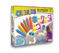 Chalkios Sidewalk Chalk & Stencil Set Dino ,Veicoli ,Mystical O Pacchetto 3+