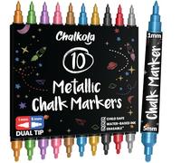 Chalkola 10 pennarelli metallici a doppia punta - 1 mm e 5 mm