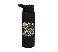 Challah At Me Divertente gioco di parole ebraico Sabbath Ebrei Stella di David Stainless Steel Insulated Water Bottle