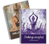 Challenge Accepted Daily Fitness Planner - 90 giorni di esercizi e diario alimentare per benessere e gratitudine, pianificatore di riflessione serale con rilegatura a spirale, registro di salute e