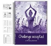 Challenge Accepted Fitness Planner, diario di 90 giorni per esercizi e cibo per benessere e gratitudine, pianificatore di riflessioni serali, rilegatura a spirale, registro salute e allenamento