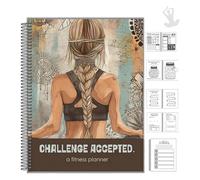 Challenge Accepted Fitness Planner - Tracker 90 giorni di allenamento e pasto, benessere e gratitudine, con registro pasti e allenamento, monitoraggio dell'acqua e del sonno, raggiungi il tuo meglio