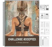 Challenge Accepted Fitness Planner - Tracker 90 giorni di allenamento e pasto, benessere e gratitudine, con registro pasti e allenamento, monitoraggio dell'acqua e del sonno, raggiungi il tuo meglio