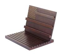 Challenge Coin Display - Wooden, Challenge Coin Holder, Non-Slip Shelf | Rustic Star Design Badge Organizer Stand, Collectible Display Rack For Living Room, Bedroom, Study, Office, Fireplace Decor