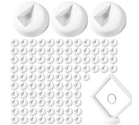 Challenge - Espositore per monete - Set di 100 scatole galleggianti rotonde | galleggiante trasparente 3D con base stabile per esporre gioielli, medaglie, anelli e collane