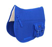 CHALLENGER Horse Sottosella imbottito in pile trapuntato multiuso inglese con tasche blu 7289