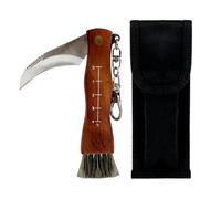 CHALVIOR Coltello per Funghi, Funghi con Spazzola, Coltello per funghi in acciaio inossidabile di alta qualità, Adatto per il campeggio all'aperto e la raccolta dei funghi