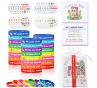 Chalyna 24 set di regali per il ritorno a scuola per studenti includono braccialetto in silicone per il primo giorno di scuola con sacchetto in organza, il nostro biglietto di auguri per la famiglia e